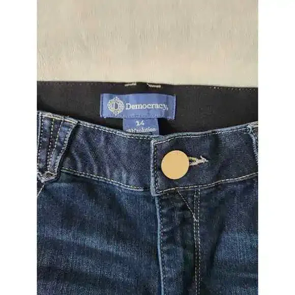 Democracy Ab Solution jeans Ankle skimmer indigo sz 14 slimming stretch comfort - Picture 2 of 8